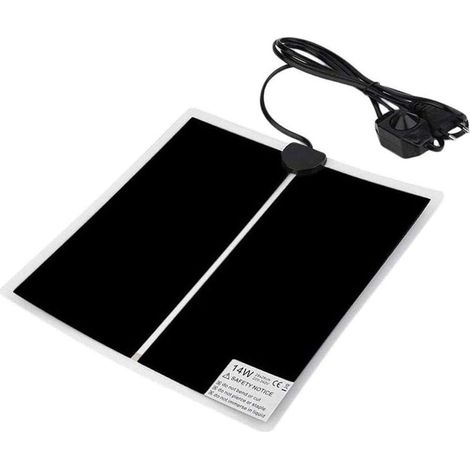 Tapis chauffant pour reptiles - Avec contrôle de la température - Convient aux reptiles, tortues, serpents, lézards, geckos, crabes ermites, amphibiens - Tapis chauffant amovible de 14 W pour le fond (1/5)