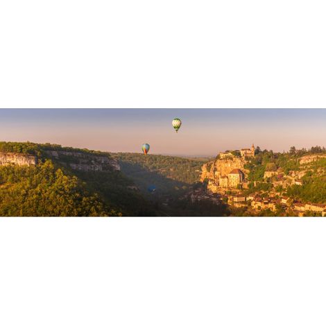 Tableau sur toile montgolfiades 30x97 cm - Impression sur Toile Murale Décorative - Image imprimée en HD sur Toile - Toile sur Châssis en Bois FSC - Fabriqué en France