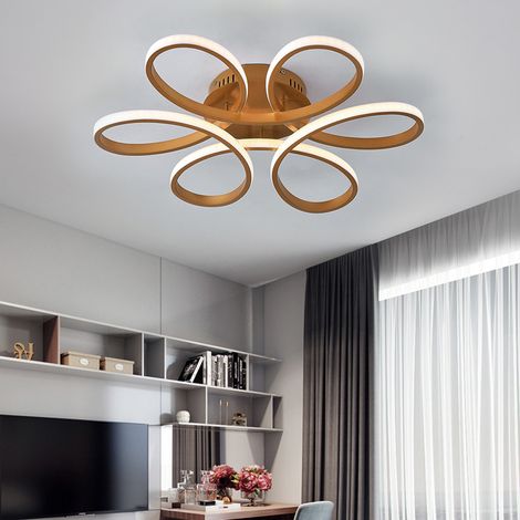 Modern Petal LED Chandelier Ceiling Light, Gold 74CM Cool White (1/5)