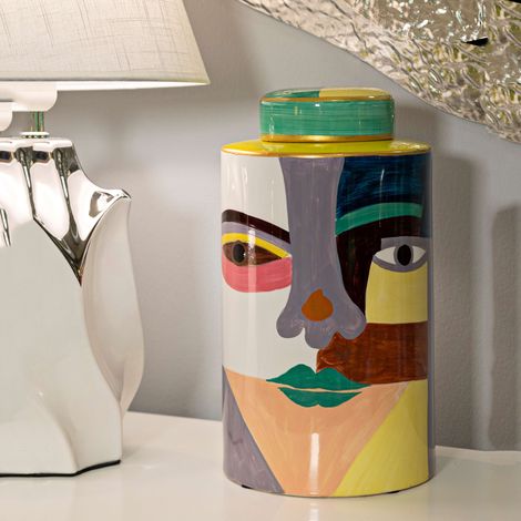 Vaso Baroneka, Disegno Moderno, Diametro 8 cm, Multicolore