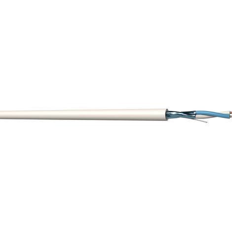 Câble Blindé RS PRO 300 V, 2 x 0,34 mm², 22 AWG Blanc LSZH, 100m ( Prix pour Bobine de 100 Mètres )
