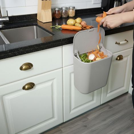 Pattumiera da cucina sospesa 9 litri coperchio con cerniera