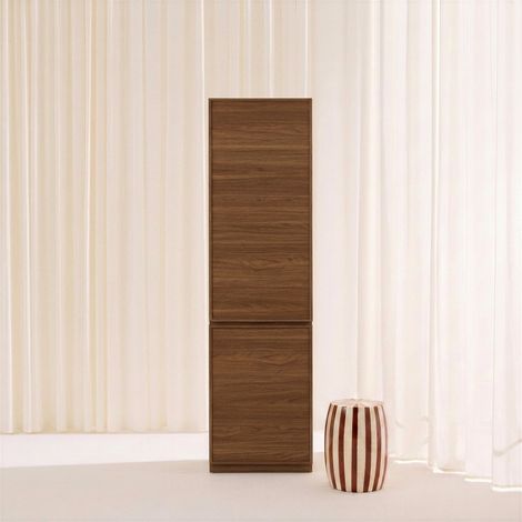 sweeek - Module dressing décor bois 2 portes 5 niveaux noyer - Kuba (1/5)