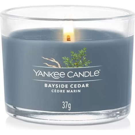 YANKEE CANDLE CANDELA VOTIVE IN VETRO SINGOLA BAYSIDE CEDAR