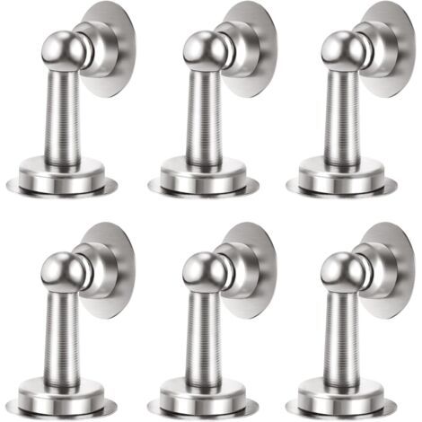 6er-Set magnetische Türstopper aus Edelstahl mit Soft-Catch-Funktion, Türstopper, Boden- und Wandmontage, kein Bohren erforderlich