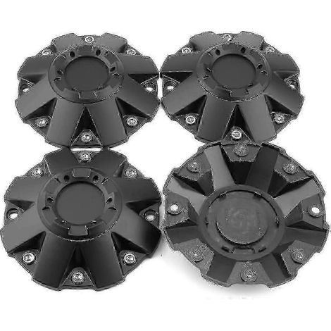 Lot de 4 enjoliveurs de centre de roue Premium LN-180 mm de remplacement pour les modèles C806805-1, C108015-16B01 et C806806, en noir élégant. (1/5)