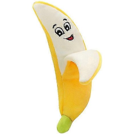 Quietschspielzeug für Hunde, Plüschtier-Kauspielzeug-Set mit Früchten und Gemüse (Banane)