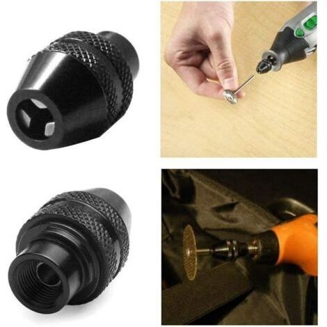 2 Stück universelle, schlüssellose Mini-Schnellwechselfutter für Dremel-Rotationswerkzeuge 4486 3000 4000 7700 8200 (1/4)