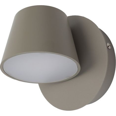 ALPINALUZ Aplique de Pared LED de Aluminio Gris Diseño Moderno Nórdico con Foco Orientable CRI90 6W 2700K (1/5)