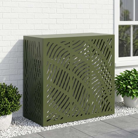 vidaXL Funda para Aire Acondicionado Verde oliva 110 x 50 x 105 cm (1/5)