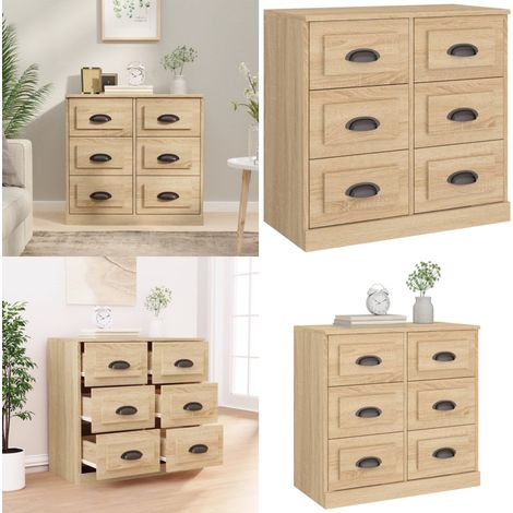 Sideboard Sonoma-Eiche 70x35,5x67,5 cm Holzwerkstoff - Holzwerkstoff - Wohnzimmer Schrank (1/5)