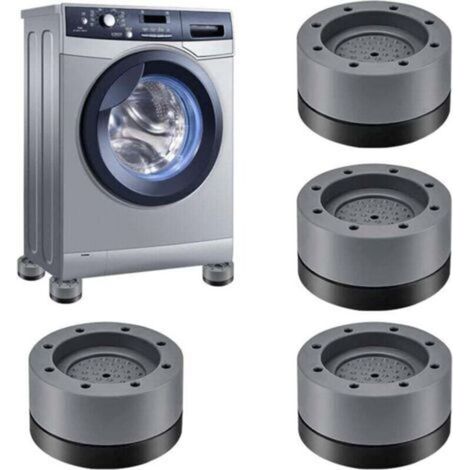 Lot de 4 Pied Anti Vibration Machine a Laver Patins Anti Vibration Tampon,Amortisseurs lave linge,Tampons À Pied Machine À Laver Pour Machines à Laver SéChoirs Et Meubles,Réfrigérateur,Gray-Crezuo
