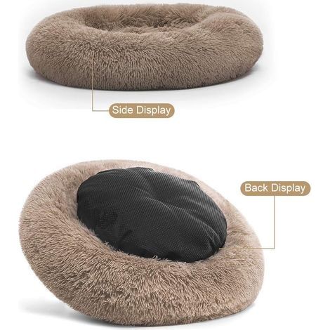 Waschbares Plüsch-Hundebett, rundes Haustierbett (M 70x70cm) (1/4)