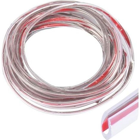 Joint de protection de portière de voiture en U (5 m) compatible avec SUV, monospace et la plupart des modèles (transparent) (1/4)