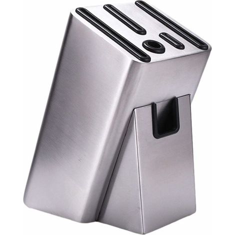 Bloc Couteaux Vide en Acier Inoxydable, Porte Couteaux De Cuisine Magnétique Bloc Couteaux Et Ciseaux pour Tous Les Couteaux-Fei Yu (1/4)