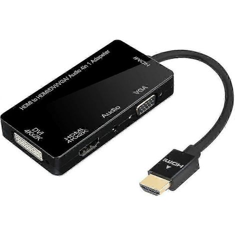 Câble adaptateur audio 3-en-1 2025 - Noir 4K pour différents moniteurs (1/5)