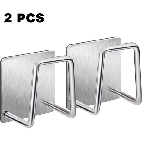 Support Pour Éponge De Cuisine - Acier Inoxydable 304 - Fixation Adhésive Sans Perçage - Pour Évier Et Salle De Bains - 2 Pièces
