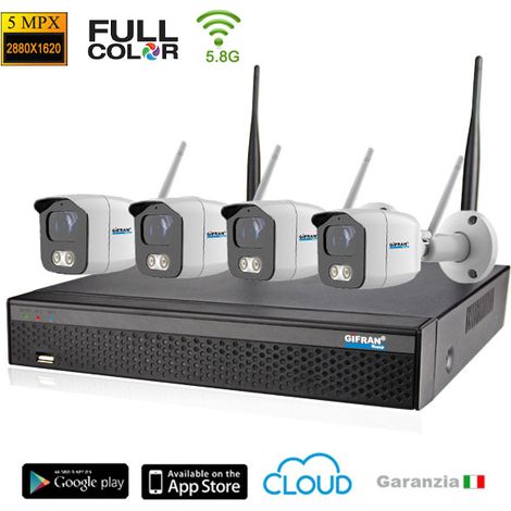 Videosorveglianza wireless: kit 4 telecamere 5MPX Full (1/4)