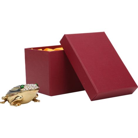 Froschornament aus metallgrauem Emaille mit Diamanteinlagen – Einzigartige Bürodekoration oder Geschenkidee für Zuhause (1/5)
