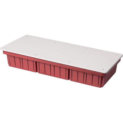 Scatola di derivazione da incasso con coperchio bianco, 520x200x90mm, per muratura, in tecnopolimero, arancione, serie 350 - Elettrocanali EC350C10