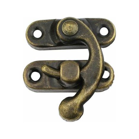2 Pièces Verrouillages en Corne en Métal Loquet Crochet Bronze Convenant pour les Boîtes en Bois Rétro et les Boîtes à Bijoux (1/4)