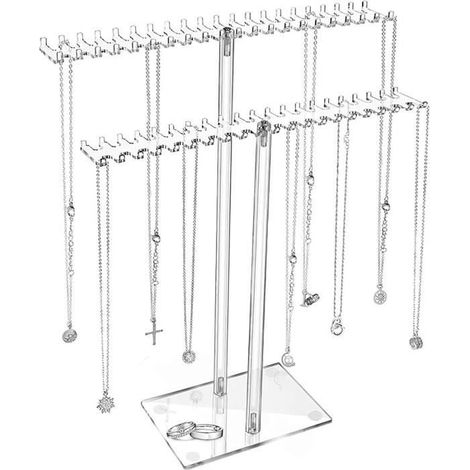 Schmuckhalter, Halskettenhalter, Schmuckorganizer, Halskettenhalter aus Acryl, transparenter Schmuckhalter für (1/4)