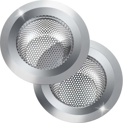 Lot de 2 filtres pour évier en acier inoxydable de 9 cm, filtre d'évier de cuisine et douche (1/5)