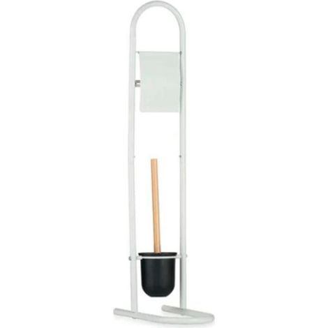KINVARA portarrollos escobilla metal blanco bambu , Portarrollos con Escobilla Metal Blanco Bambú BériloEl Portarrollo Escobilla Metal Bambú Blanco combina funcionalidad, elega