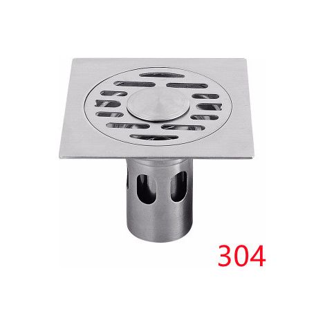 304 Stainless Steel Floor Drain 1010, Bathroom/Washing Machine Dual-Use Odor-Proof Floor Drain, Thickened, Hotel Project Floor Drain -- 304 Deep Water Seal - Washing Machine Floor Drain