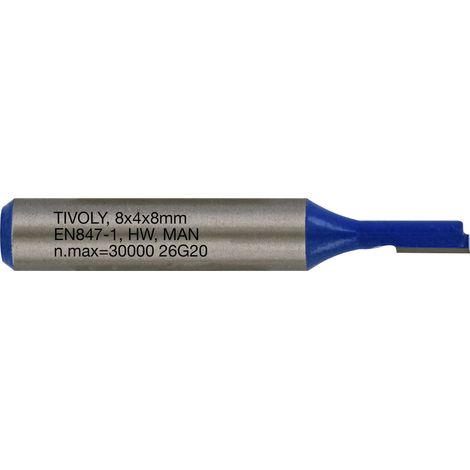Tivoly • Punta per fresatura diritta • Ø4mm • Lama in carburo • Gambo Ø8mm • Per la lavorazione del legno