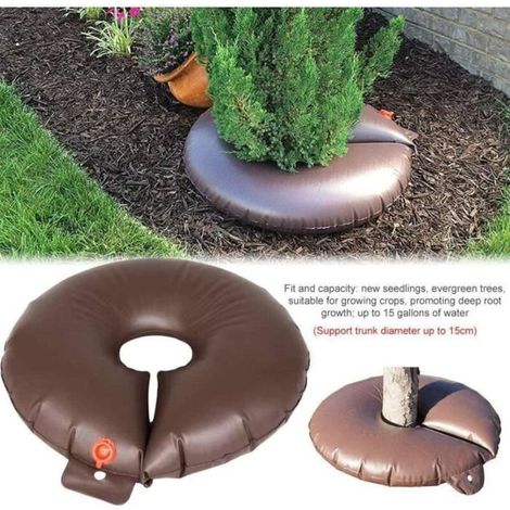 Drip irrigation bag for trees, 15-gallon watering ring for planting. (1/4)