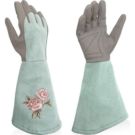 Gants de jardinage pour femmes, résistants à la perforation et à l'usure (bleus, taille S), gants de travail épais et durables, adaptés au jardinage, à la protection extérieure, multifonctionnels et u