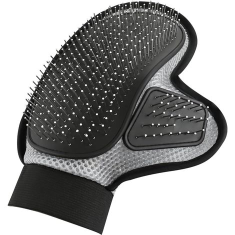 Pet Grooming Gloves, for Dogs and Cats, Grooming Gloves with Glove for Dogs, Cats and Horses, Gray (1/5)