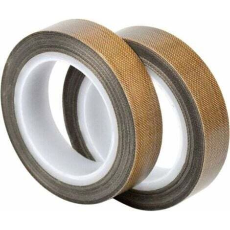 2 Rouleau de Ruban Adhésif de PTFE, Bande de Téflon, Haute Température Ruban, -100℃ - +260℃ Ruban Adhésif de Tissu de Verre Enduit PTFE, (13mm x 10m + 13mm x 10m) (1/4)