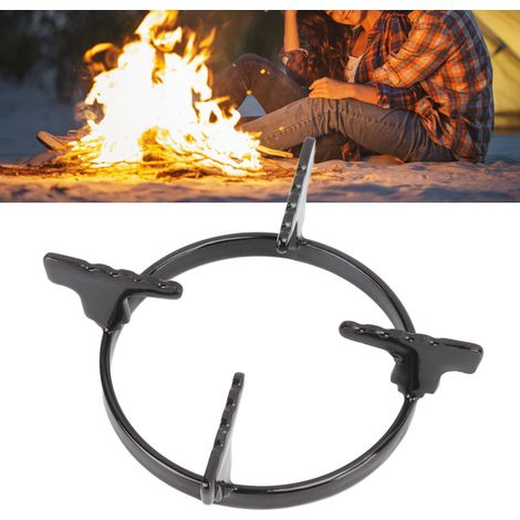 Support pour Poêle en Fonte Noir Portable, Rust Prevention, Accès pour Gaz Stove Rack, Stand pour Kitchen Cast Iron Wok Rings (1/5)