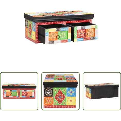 Wandmontage -  TV-Schränk Mehrfarbig 60 x 30 x 24 cm Massivholz Mango (1/5)