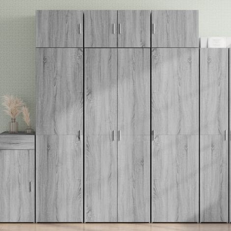 Aparador alto madera de ingeniería gris Sonoma 70x42,5x185 cm vidaXL