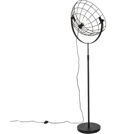 Industrielle Stehleuchte schwarz 50 cm verstellbar - Hanze