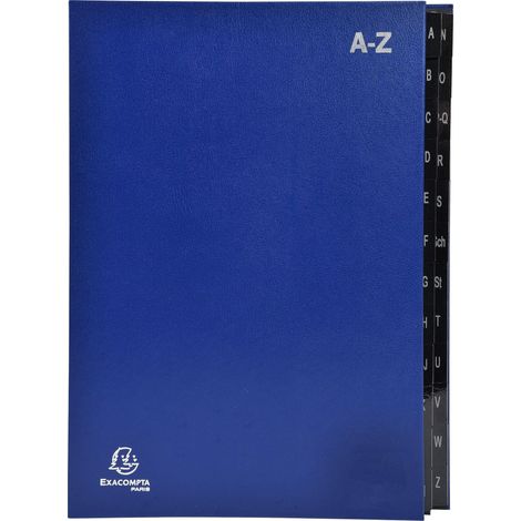 Exacompta - Rif. 57222E - Cartone da 8 raccoglitori Ordonator - copertina rigida - interno in carta riciclata - linguette plastificate alfabetiche dalla A alla Z - 24 scomparti - dim 24 x 34 cm - (1/3)