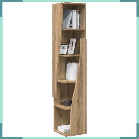 889874 Meuble d'angle Chêne artisanal 27,5x27x140cm Bois d'ingénierie (1/5)