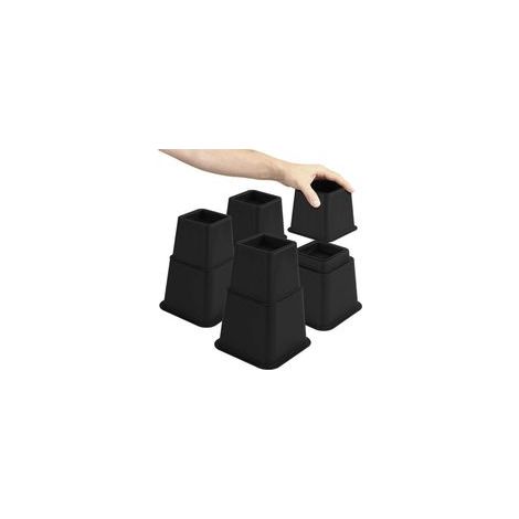 Lot de 8 rehausseurs de meubles réglables 7,6 à 20,3 cm – Plastique robuste – Capacité jusqu'à 600 kg – Compatible avec la plupart des meubles