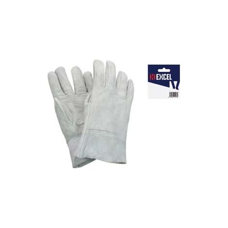 Guanti da Lavoro in Crosta Bovina Palmo Rinforzato TG.10 Excel 12 Blister
