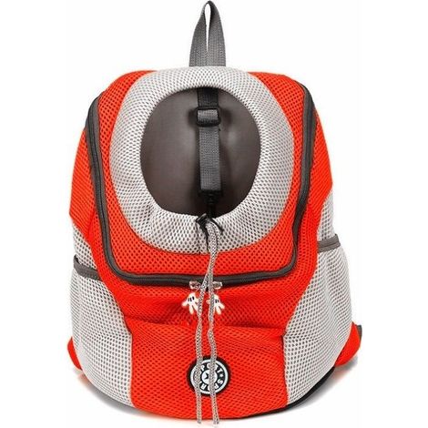 Sac à dos pour chien, transporteur pour animaux de compagnie portable et confortable, sac de transport pour animaux de compagnie pour le vélo, la randonnée, les voyages, le shopping (L, rouge),, Ensol