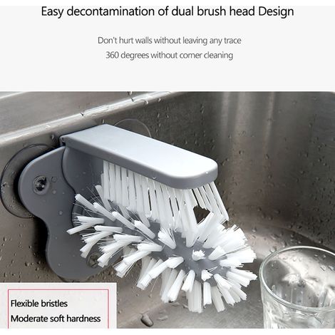 Outil de lavage de tasses pour les paresseux, brosse de nettoyage de verres murale, brosse rotative pour tasses à eau et à thé, brevet de conception britannique. (1/5)