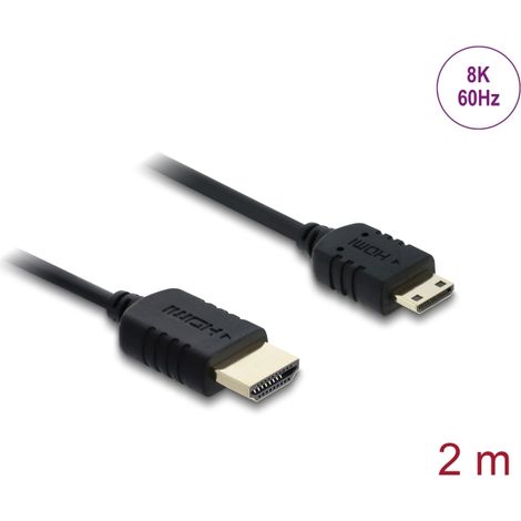 Delock Cable High Speed HDMI coaxial HDMI macho a Mini HDMI macho 8K 60 Hz 2 m