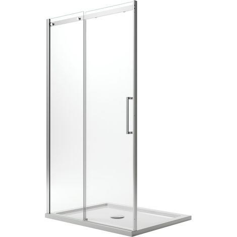 Porta doccia con easy-clean h 200 mod. Prime 130 cm vetro trasparente 8 mm versione sinistra (1/5)
