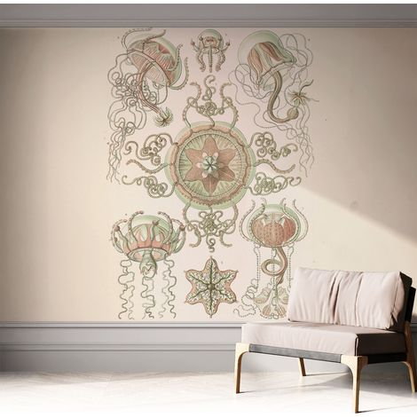 Papier peint autocollant décoratif à motifs pour salon chambre et bureau Tapete adhésif pour décoration Monde sous-marin 312x219 cm (1/5)