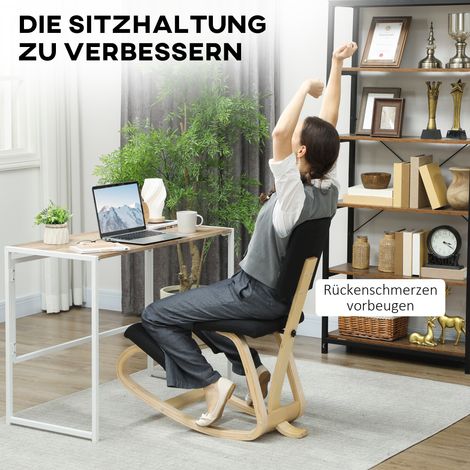 Chaise ergonomique à genoux noire, tabouret de méditation et bien-être pour maison, bureau et relaxation (1/4)