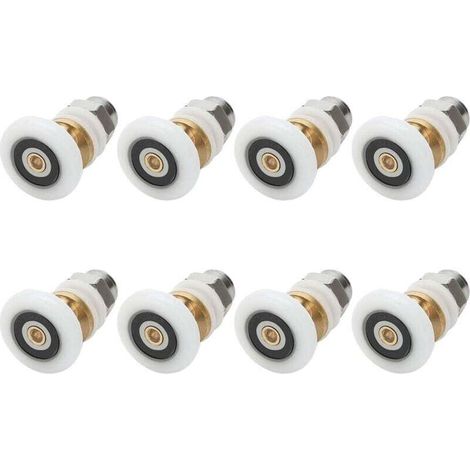 Roulettes Douche 27mm, Roulette Porte Coulissante Douche Roulement pour Porte de Douche 8 Pièces,OUYLAF (1/4)