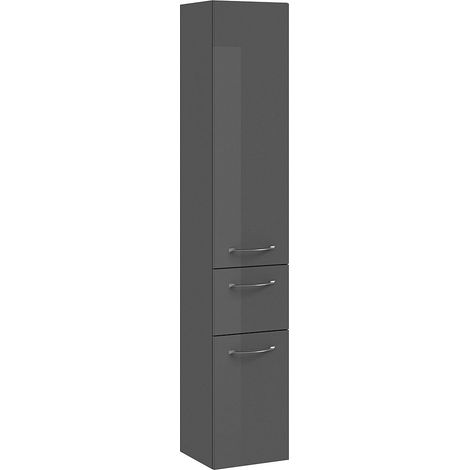 Hochschrank SOLINGEN-66 in Anthrazit Hochglanz - B/H/T: 30/168/33cm (1/2)